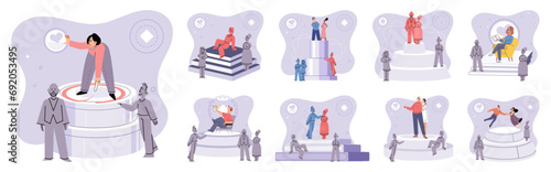 Personal space vector illustration. Effective communication involves respecting personal space and boundaries Physical contact can be comforting or discomforting depending on personal preferences