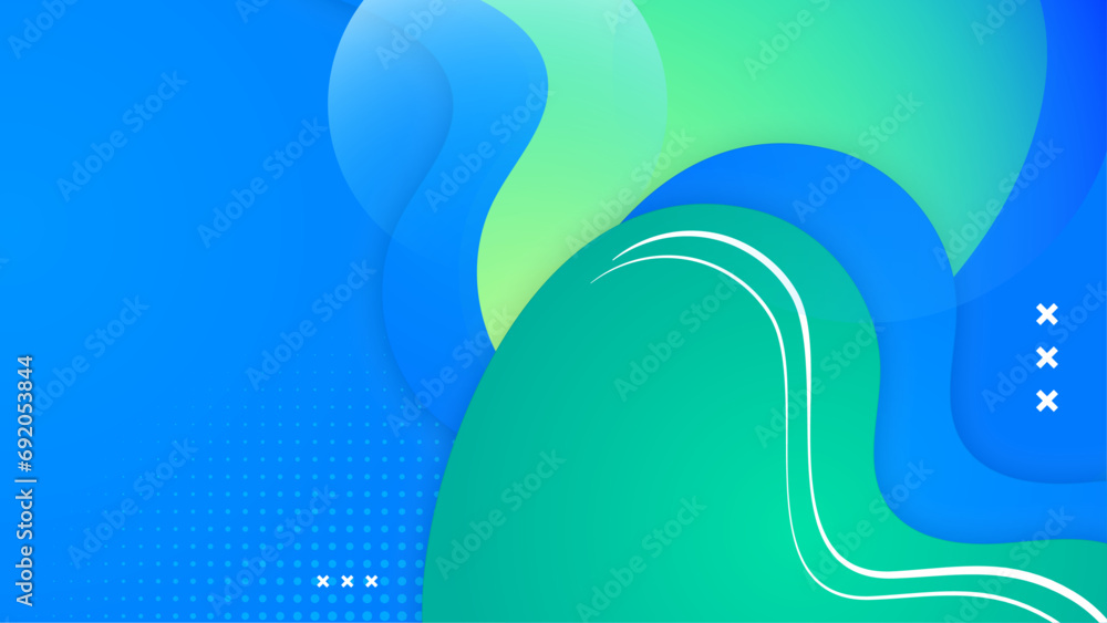 Obraz premium Green and blue vector abstract shape modern background