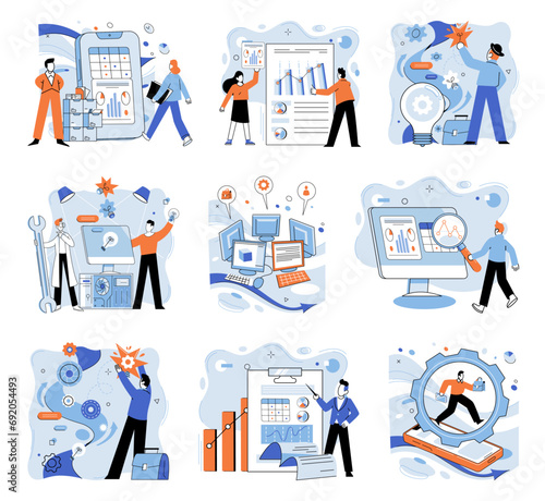 Smart business vector illustration. Intelligence, maestro conducting symphony smart business success Professional performance, melody resonating through corridors innovation Challenge yourself