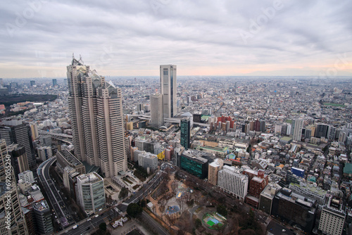 Top view of the city of Tokyo