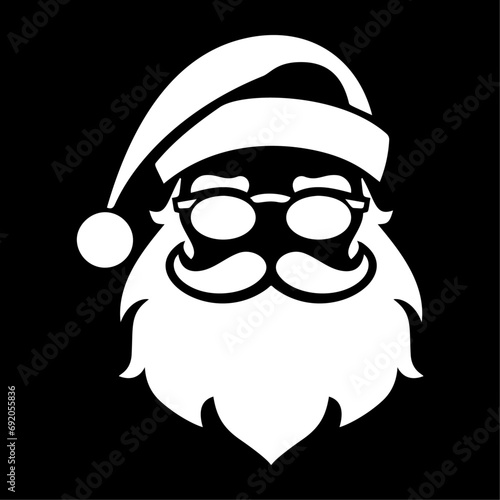 Santa Face Stencil Template. Stencils Design for Window. Image suitable for laser cutting, plotter cutting or printing. 