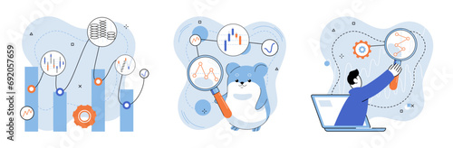 Crypto invest. Vector illustration. Cryptocurrency trading involves buying and selling digital assets in exchange for traditional currencies The economy cryptocurrencies operates independently