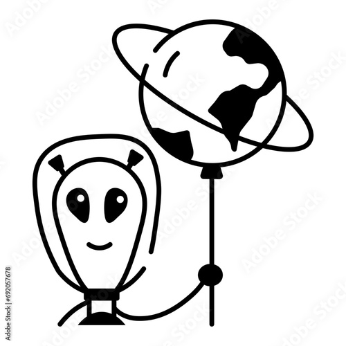 Check out this linear icon of aliens 