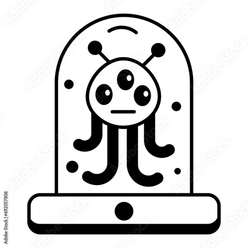 Check out this linear icon of aliens 