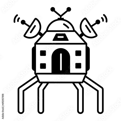 Check out this linear icon of aliens 