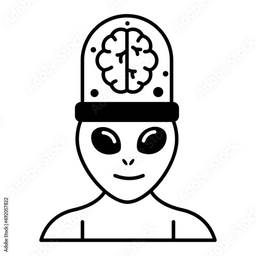 Check out this linear icon of aliens 