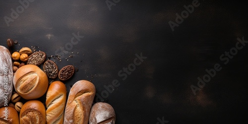 bread on a wooden table with space for text