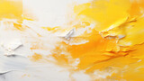 Art abstract texture, white and yellow brush strokes of oil paint, background. Copy space.
