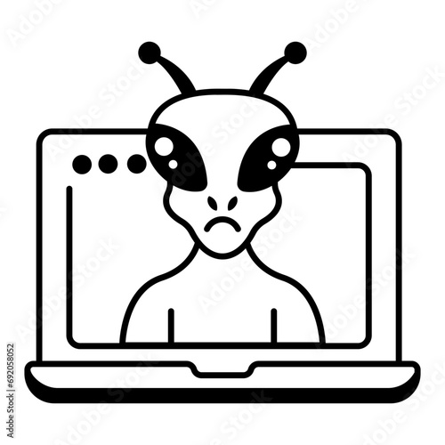 Check out this linear icon of aliens 