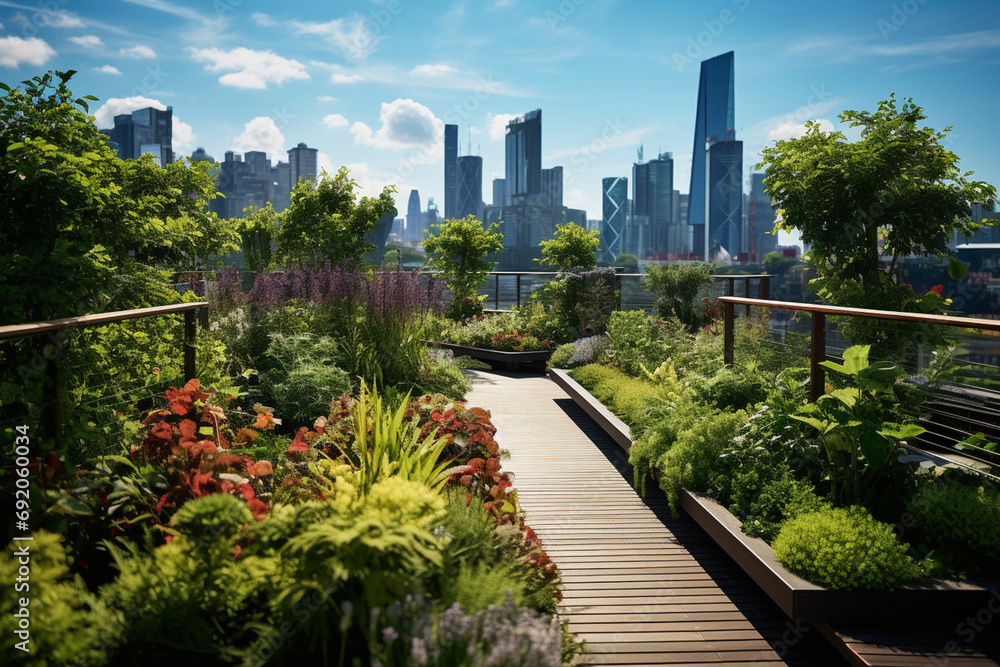 Landscape architect designing a rooftop garden for an urban building ... - Rooftop Garden Ideas For Urban Spaces
