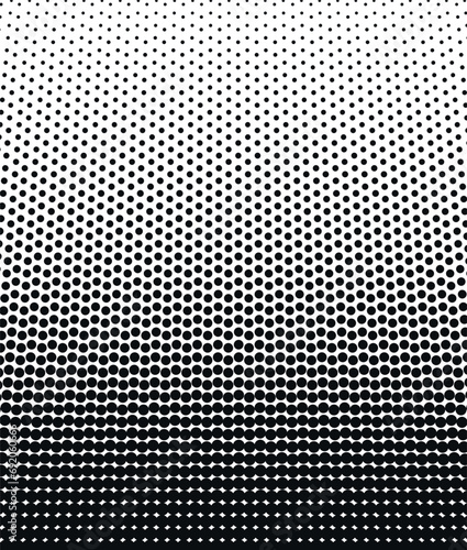 black halftone background, ascending black dot particles, minimalist geometric background