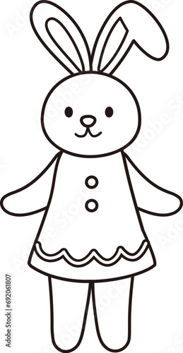 Cute bunny outline