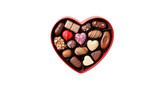 Chocolate box isolated on transparent background for Valentine's day, Generative ai