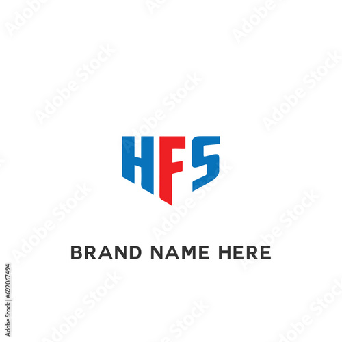 HFS logo. H F S design. White HFS letter. HFS, H F S letter logo design. Initial letter HFS linked circle uppercase monogram logo. © MdRakibul