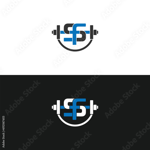 SF logo. S F design. White SF letter. SF, S F letter logo design. Initial letter SF linked circle uppercase monogram logo.