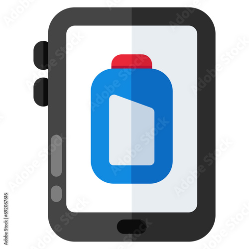 Mobile battery icon in flat design