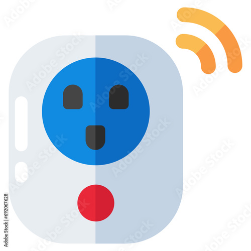 Electric outlet with power off button icon, switchboard 