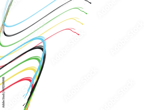Abstract colored lines on a white background.