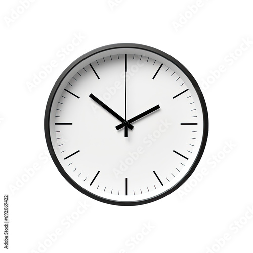Wall Clock- Wall Clock Isolated On A White Background Focusing On Its Timeless Design And Functional Simplicity- Isolated On A White Background 1