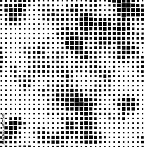 Abstract background pattern with random squares size. Stylish modern halftone texture. Vector Format Illustration 