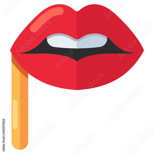 A flat design icon of lips prop photo