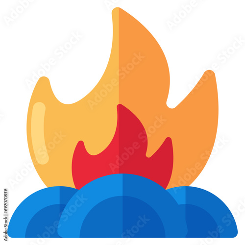 A creative design icon of fire