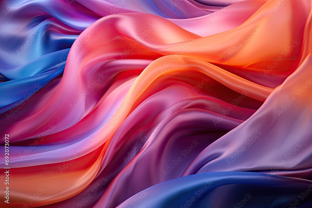 Obraz premium colourful neon coloured silky fabric Folds in light