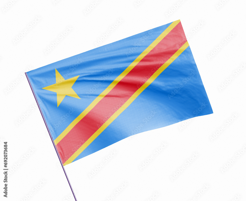 3d illustration flag of Dr Congo. Democratic republic flag waving ...