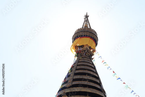 Swayambhunath or So called Monkey temple, a historic stupa in Kathmandu photo