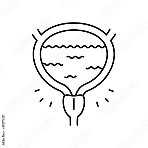 inability control bladder disease symptom line icon vector. inability control bladder disease symptom sign. isolated contour symbol black illustration