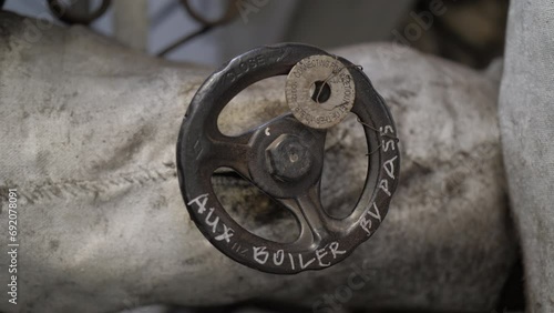 Hand wheel on steam bypass valve of auxiliary boiler