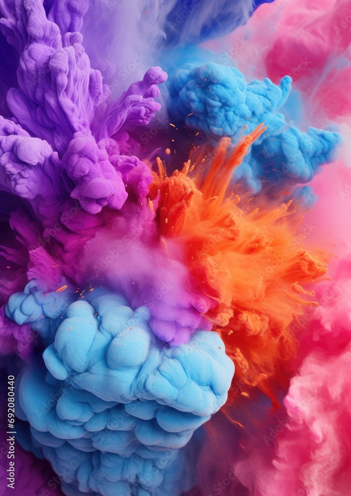 Fototapeta premium Color palette in style of explosion of colors, wallpaper color palette. Generative Ai.
