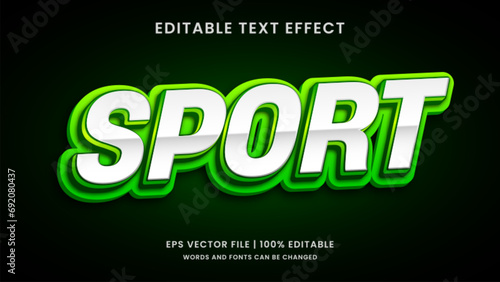 Sport championship 3d editable text effect