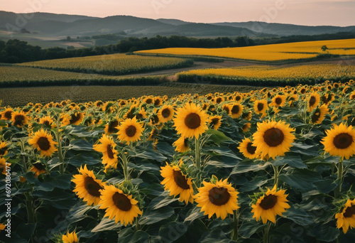 Fields of Sunshine Capturing the Radiance of Sunflower Blooms photo