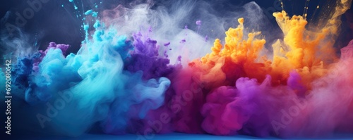 Color palette in style of explosion of colors  wallpaper color palette  banner panorama. Generative Ai.
