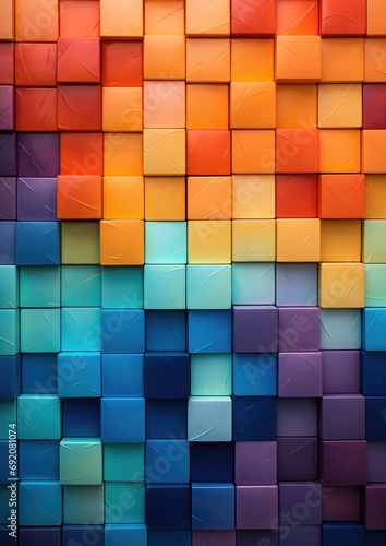 Color palette in style of different blocks  wallpaper colorful palette. Generative Ai.