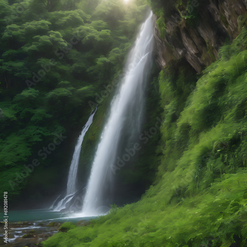 peaceful waterfall
