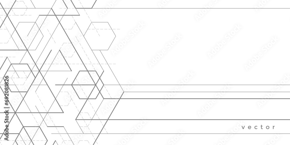 Linear geometric drawing.Abstract white background from cubes and lines.Vector illustration. - obrazy, fototapety, plakaty 