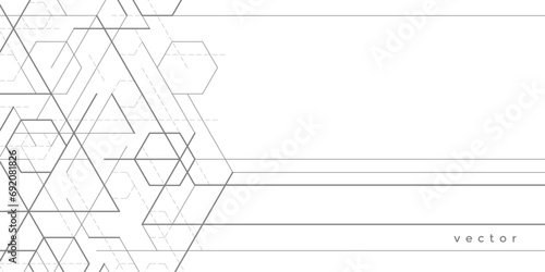 Linear geometric drawing.Abstract white background from cubes and lines.Vector illustration.