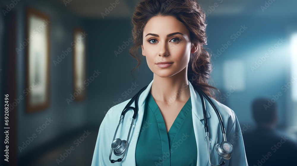 shot of women waring white coat and stethoscope , women doctor female shot of women waring white coat and stethoscope , women doctor female