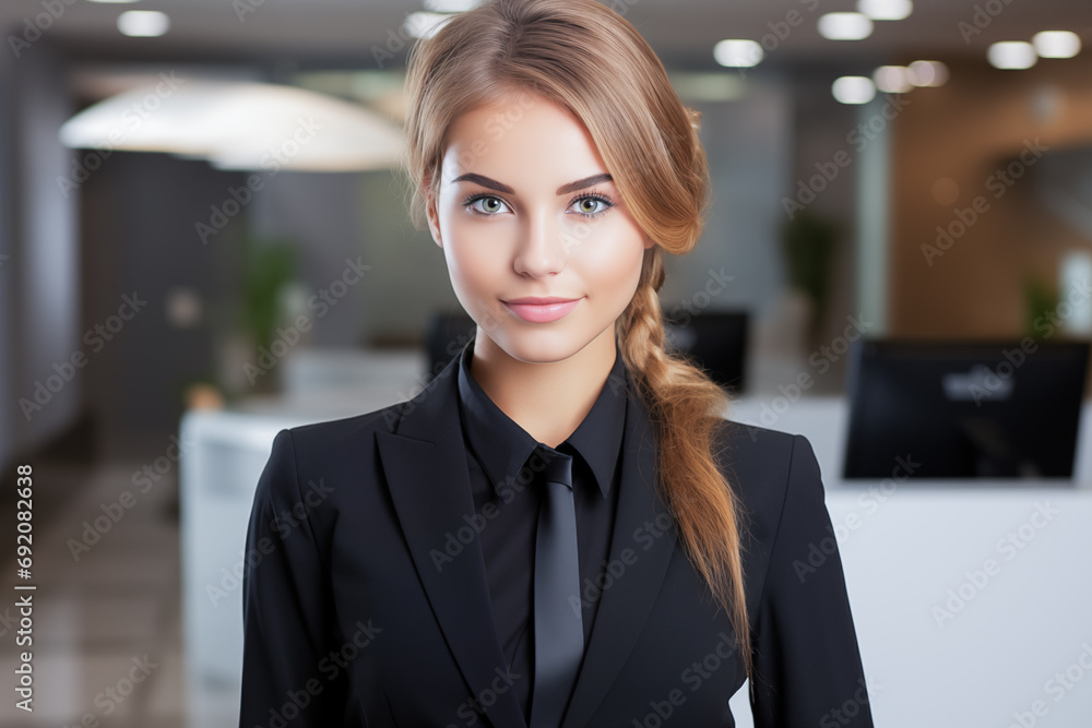 business working women in a shirt smile waiting or customer business working women in a shirt smile waiting or customer
