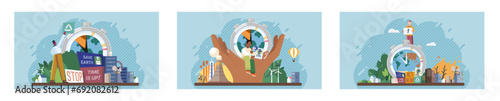 Climate change. Save the planet. Vector illustration Embracing sustainability is essential for mitigating global warmings consequences We must take decisive action to change climate patterns