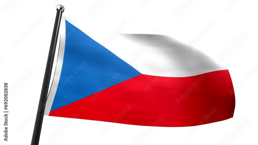Czech Republic - flag isolated on white background - 3D 4k animation (3840 x 2160 px) Czech Republic - flag isolated on white background - 3D 4k animation (3840 x 2160 px)
