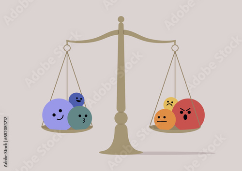 Achieving equilibrium between positive and negative emotions, they counterbalance each other to cultivate a serene state of mind