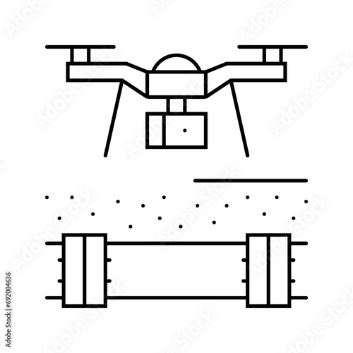 pipeline inspection drone line icon vector. pipeline inspection drone sign. isolated contour symbol black illustration