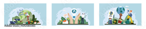 Climate change. Save the planet. Vector illustration We must take meaningful steps to change climate patterns and protect our planets future Environmental protection efforts are instrumental in
