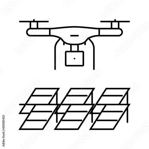 environmental survey drone line icon vector. environmental survey drone sign. isolated contour symbol black illustration