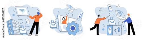 Technical support. Vector illustration. Technical support is service provides timely assistance and resolves technical issues Professionals in field technology play vital role in supporting others