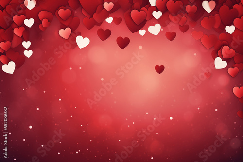 Background with hearts for Valentine's Day. Copy space.