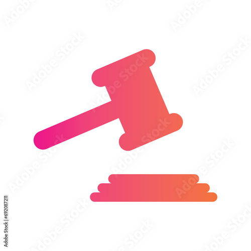 Justice law hammer icon Vector